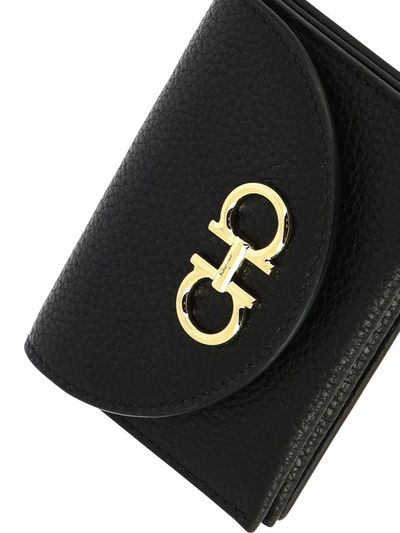 Shop Ferragamo "gancini" Card Holder In Black