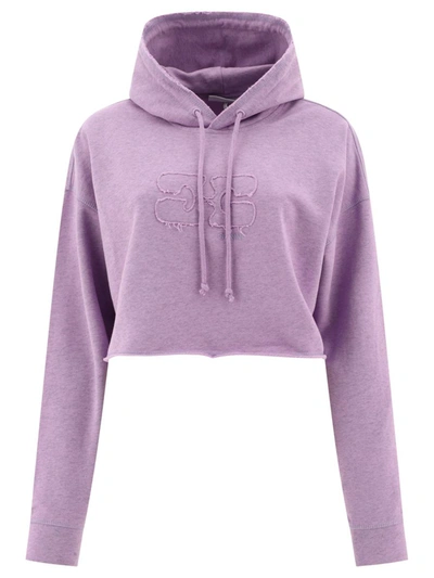 Shop Ganni "isoli" Hoodie In Purple
