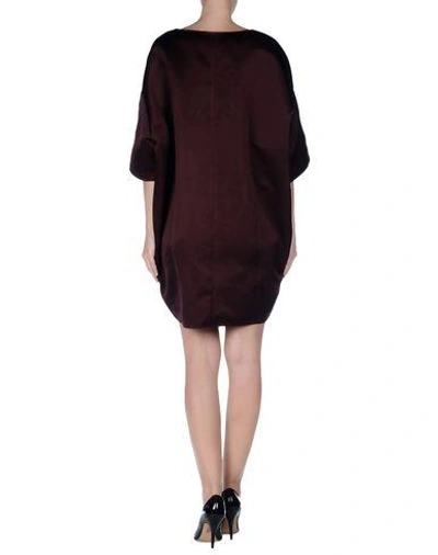 Shop Rochas Short Dress In Cocoa