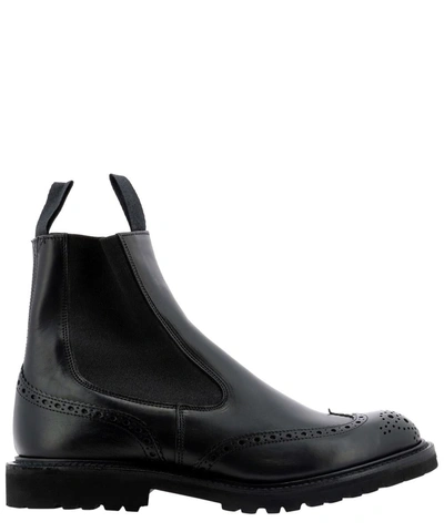 Tricker's Henry Country Boots With Brogue Detailing Shoes In Black
