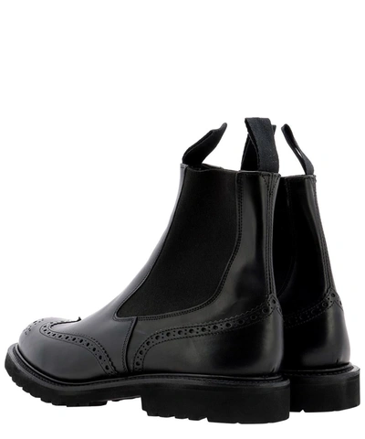 Tricker's Henry Country Boots With Brogue Detailing Shoes In Black