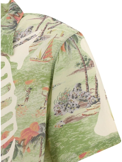 Shop Kapital "bone Aloha" Shirt In Green