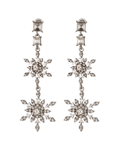 Eye Candy La Silver Snow Flake Star Drop Earrings