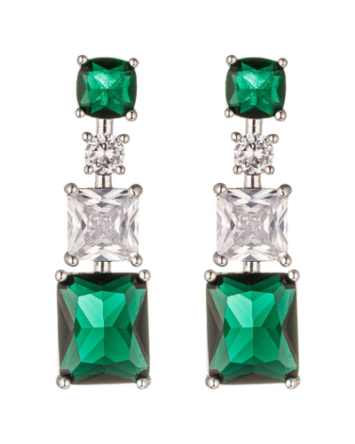 Eye Candy La Maja Green Cz Drop Earrings