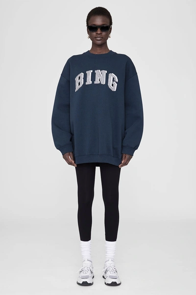 Shop Anine Bing Tyler Sweatshirt Bing In Navy