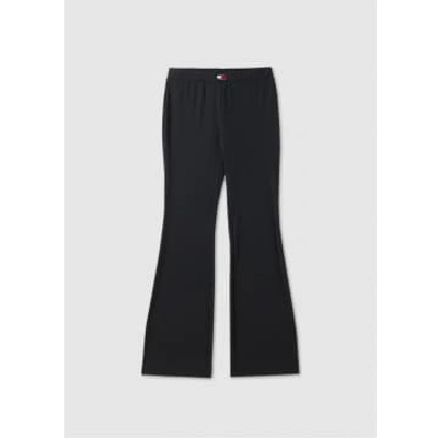 Shop Tommy Hilfiger Womens Low Rise Flared Leggings In Black