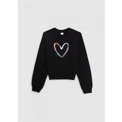 Shop Ps By Paul Smith Ps Paul Smith Womens Swirl Heart Sweatshirt In Black