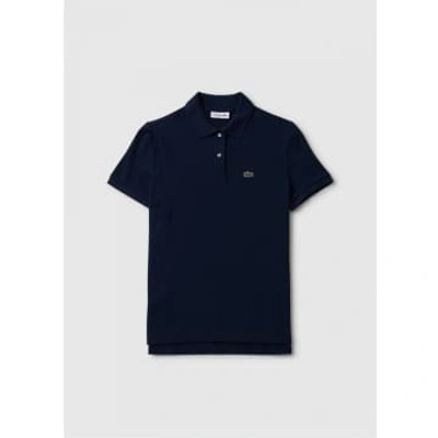 Shop Lacoste Womens Classic Pique Polo Shirt In Navy Blue
