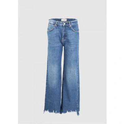 Shop Free People Womens Straight Up Baggy Wide Leg Jeans In Riverside Blue