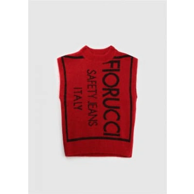 Shop Fiorucci Womens Safety Knit Sweater Vest In Red