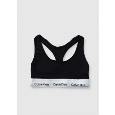 Shop Calvin Klein Womens Underwear Modern Cotton Racerback Bralette In Black