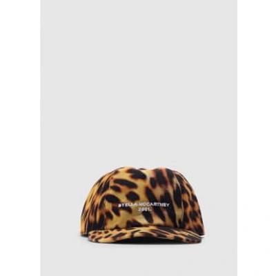 Shop Stella Mccartney Women's Logo Leopard Brown Hat In Animal Print