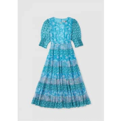 Shop Rixo London Womens Agyness Back Tied Maxi Dress In Havana Floral Blue