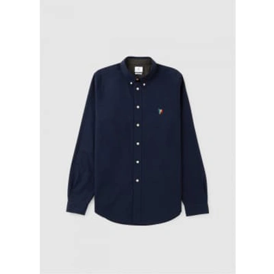 Shop Paul Smith Mens Ls Tailored Fit Zebra Shirt In Navy In Blue