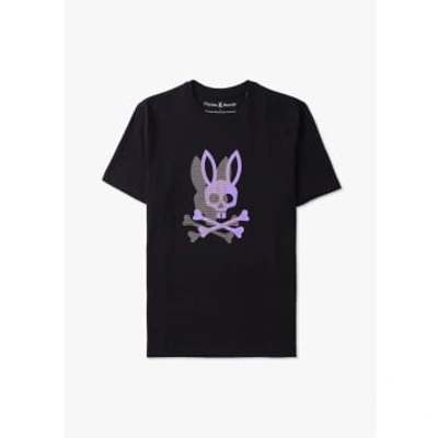 Shop Psycho Bunny Mens Chicago Hd Dotted Graphic T-shirt In Black