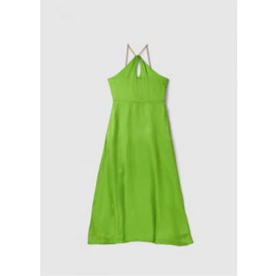 Shop Olivia Rubin Womens Aimee Silk Halterneck Dress In Green