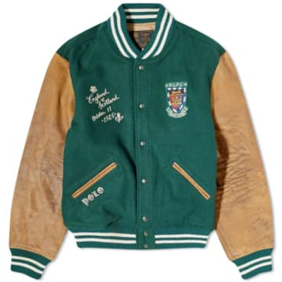 Shop Polo Ralph Lauren Lined Varsity Jacket Hunt Club Green