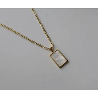 Shop Edit & Oak White Shell Rectangle Pendant Necklace