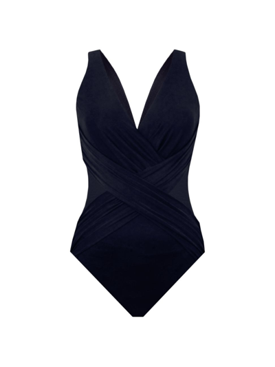 Shop Miraclesuit Swim Women's Illusionists Cross-over One-piece Swimsuit In Black