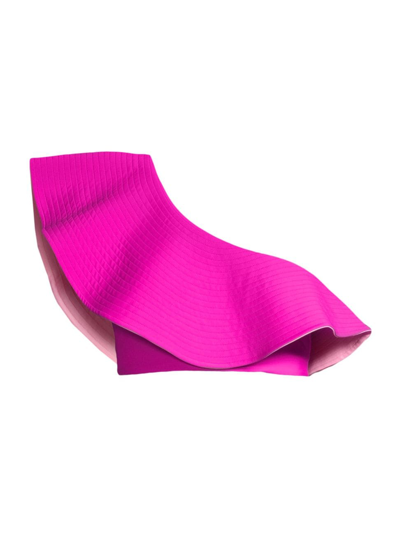 Shop Juan De Dios Women's Sunset Waves Reversible One-shoulder Bikini Top In Fuchsia Soft Pink