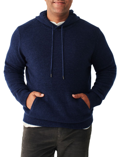 Shop Faherty Men's Cashmere-wool Drawstring Hoodie In Midnight