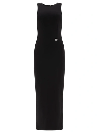 Shop Dolce & Gabbana "dg" Dress In Black