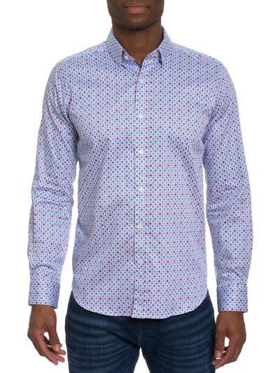 Shop Robert Graham Men's Favre Geometric Button-front Shirt In Neutral