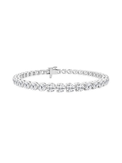 Shop Saks Fifth Avenue Women's 14k White Gold & Lab-grown Diamond Tennis Bracelet In 7 Tcw