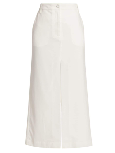 Shop Remain Birger Christensen Women's Twill A-line Maxi Skirt In Egret