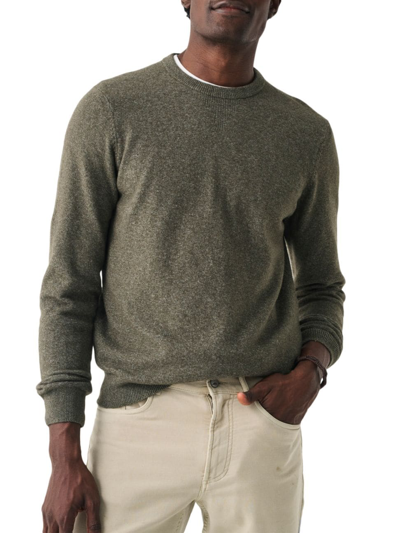 Shop Faherty Men's Jackson Crewneck Sweater In Olive Heather