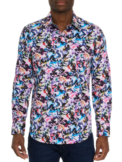 Shop Robert Graham Men's The Atlas Abstract Button-front Shirt In Neutral