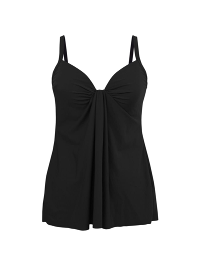 Shop Miraclesuit Swim Women's Rock Solid Marina Tankini Top In Black