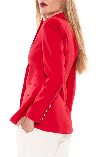 Shop Alexia Admor Jessica Peak Lapel Blazer In Red