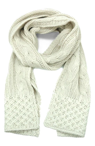 Portolano Chunky Cable Knit Scarf In Snow White