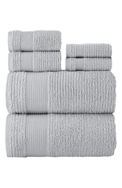Shop Chic Jacquard Weave Cotton 6-piece Bath Towel Set In Grey