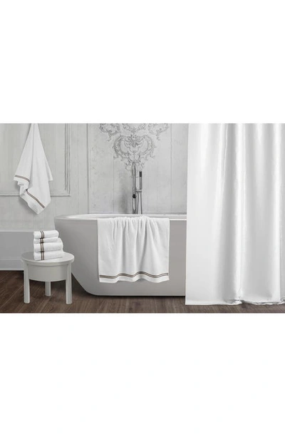 Shop Chic Stripe Hem Cotton 6-piece Bath Towel Set In White-taupe