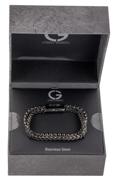 Shop Clancy Garrett Franco Round Box Chain Bracelet In Black