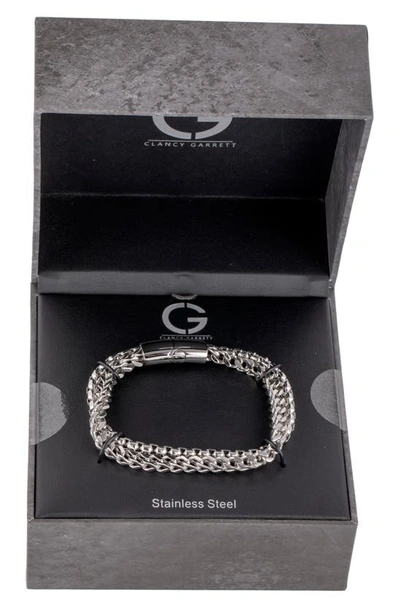 Shop Clancy Garrett Franco Round Box Chain Bracelet In Silver