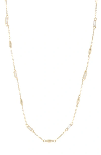 Shop Nordstrom Rack Cubic Zirconia Station Necklace In Clear- Gold