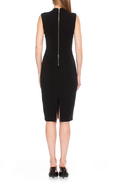 Shop Alexia Admor Cora Ruched Asymmetric Sheath Dress In Black