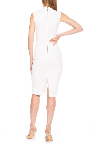 Shop Alexia Admor Cora Ruched Asymmetric Sheath Dress In Ivory