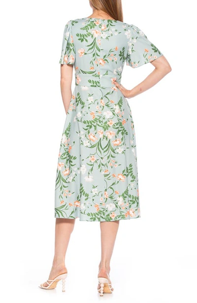 Shop Alexia Admor Lulu Sweetheart Fit & Flare Midi Dress In Sage Floral