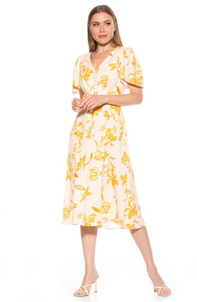 Shop Alexia Admor Lulu Sweetheart Fit & Flare Midi Dress In Beige Floral