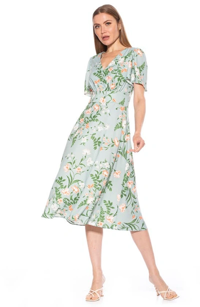 Shop Alexia Admor Lulu Sweetheart Fit & Flare Midi Dress In Sage Floral