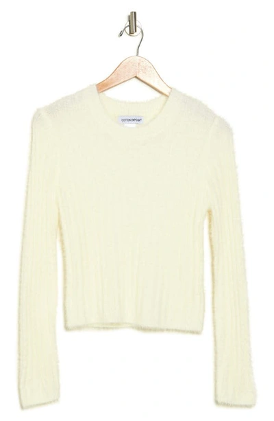 Shop Cotton Emporium Eyelash Knit Pullover Sweater In Ivory