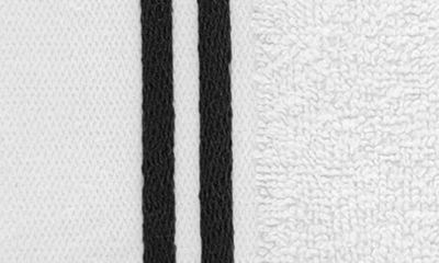 Shop Chic Stripe Hem Cotton 3-piece Bath Towel Set In White-black
