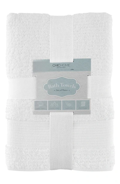 Shop Chic Jacquard Weave Cotton 3-piece Bath Towel Set In White