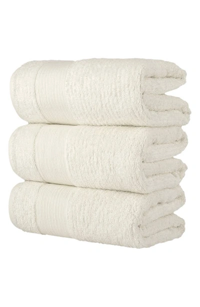 Shop Chic Jacquard Weave Cotton 3-piece Bath Towel Set In Beige