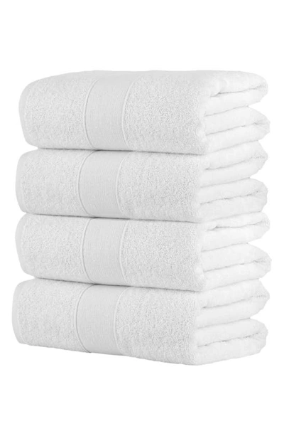 Shop Chic Turkish Cotton 4-piece Bath Towel Set In White