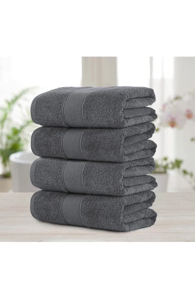 Shop Chic Turkish Cotton 4-piece Bath Towel Set In Charcoal